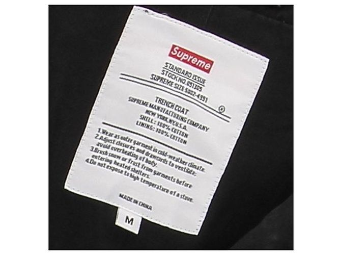 Trench coat Supreme preto de algodão - vista 5