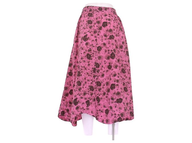 Ganni Gonna maxi rosa stampata - vista 2
