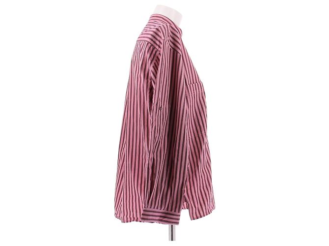 Laurence Bras Rosa Gestreiftes Baumwollhemd Pink - Ansicht 3