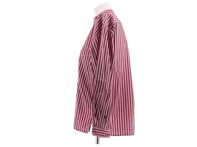 Laurence Bras Rosa Gestreiftes Baumwollhemd Pink - Ansicht 4