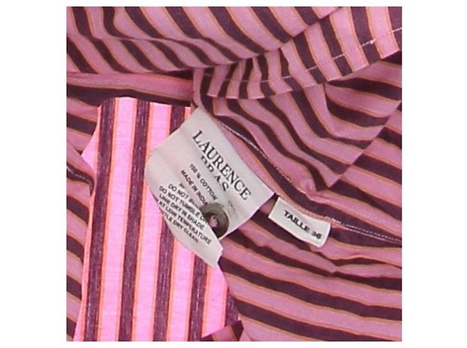Laurence Bras Rosa Gestreiftes Baumwollhemd Pink - Ansicht 5