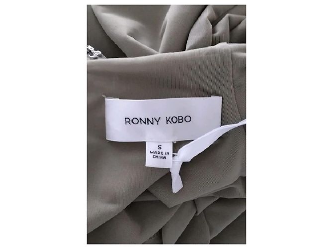 Autre Marque Vestido maxi caqui RONNY KOBO - vista 7
