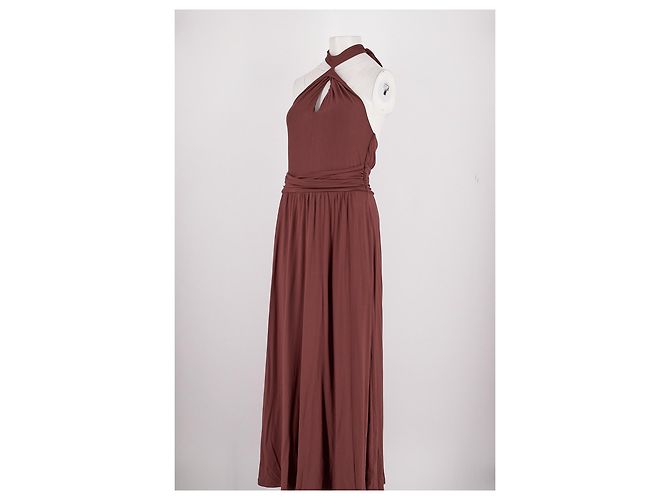 Autre Marque Vestido largo Boden marrón de viscosa Castaño - vista 4