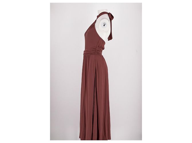 Autre Marque Vestido largo Boden marrón de viscosa Castaño - vista 5