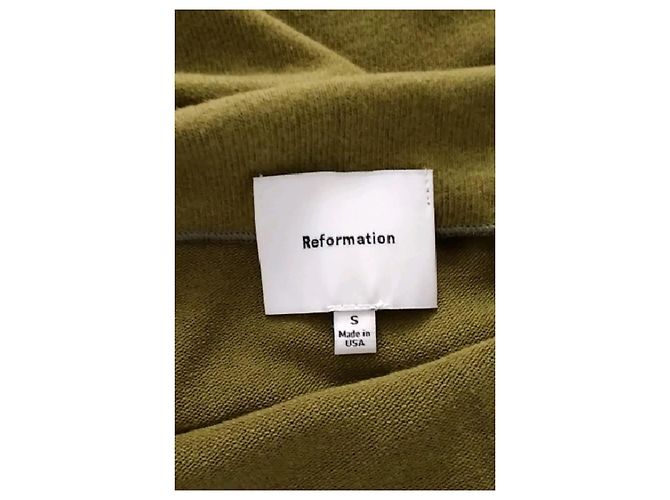 Abito in cotone kaki Reformation Cachi - vista 7