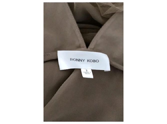 Autre Marque Vestido maxi marrón RONNY KOBO Castaño - vista 7