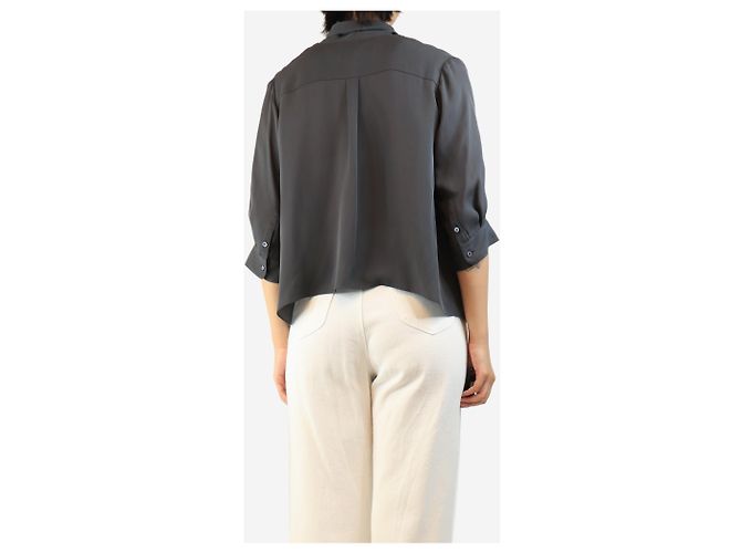 Autre Marque Blusa de seda com laço cinza - size M - vista 2