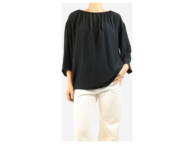 The row Blusa de seda negra - size M Negro - vista 3