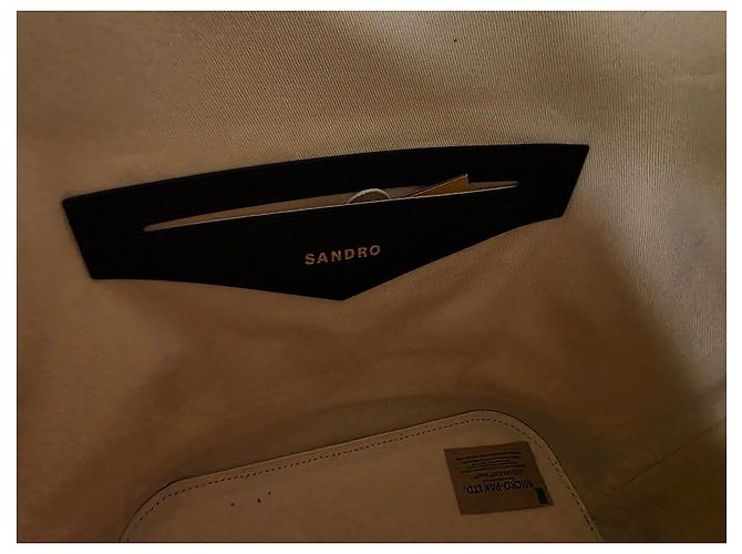 Sandro Tangoso Beuteltasche - Schwarzes Leder & Beiger Canvas - Ansicht 14