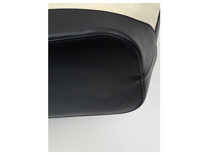 Sandro Tangoso Beuteltasche - Schwarzes Leder & Beiger Canvas - Ansicht 9
