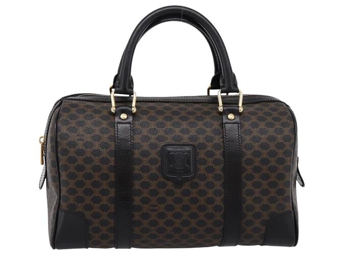 Céline CELINE Macadam Canvas Boston Bag PVC Leder Schwarz Gold - Ansicht 13