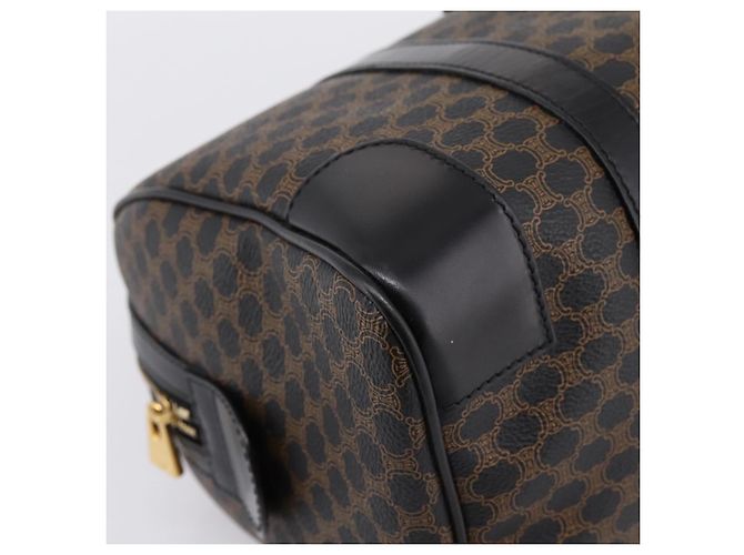 Céline CELINE Macadam Canvas Boston Bag PVC Leder Schwarz Gold - Ansicht 14