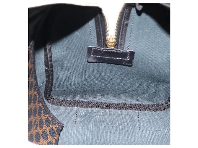 Céline CELINE Macadam Canvas Boston Bag PVC Leder Schwarz Gold - Ansicht 21
