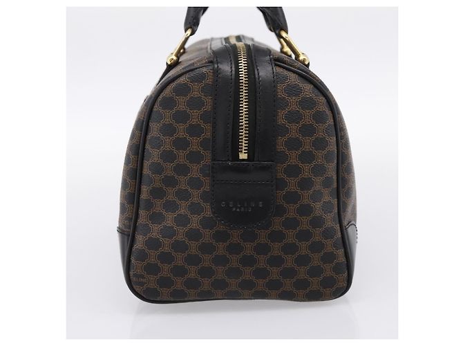 Céline CELINE Macadam Canvas Boston Bag PVC Leder Schwarz Gold - Ansicht 4