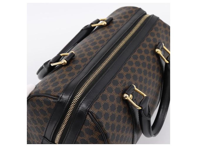 Céline CELINE Macadam Canvas Boston Bag PVC Leder Schwarz Gold - Ansicht 6