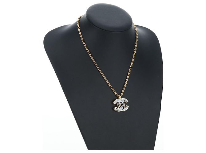 CHANEL COCO Mark Halskette Metall Goldfarben CC - Ansicht 14