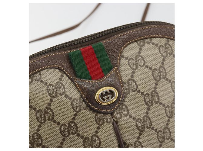 GUCCI GG Supreme Web Sherry Line Shoulder Bag PVC Beige 904 02 047 - vista 14