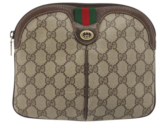 GUCCI GG Supreme Web Sherry Line Shoulder Bag PVC Beige 904 02 047 - vista 2