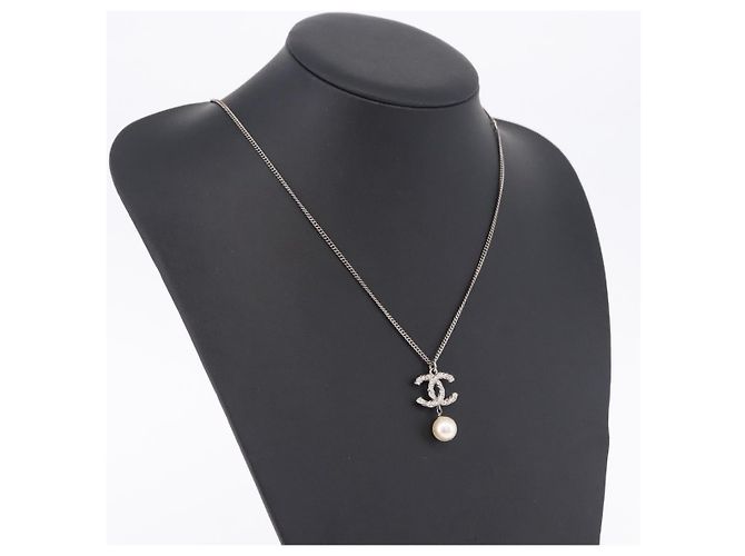 CHANEL COCO Mark Halskette Metall Silber CC - Ansicht 16