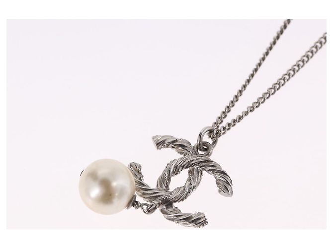 CHANEL COCO Mark Halskette Metall Silber CC - Ansicht 9