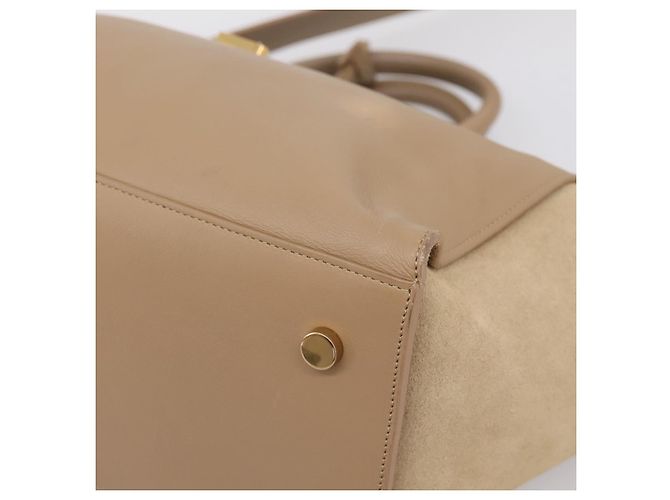 Autre Marque SAINT LAURENT Downtown Cabas Hand Bag Leather 2way Beige Gold - vista 12