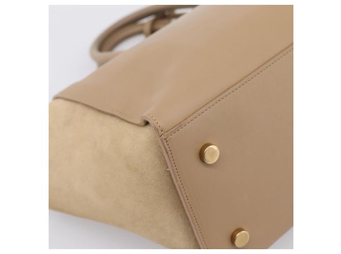 Autre Marque SAINT LAURENT Downtown Cabas Hand Bag Leather 2way Beige Gold - vista 15