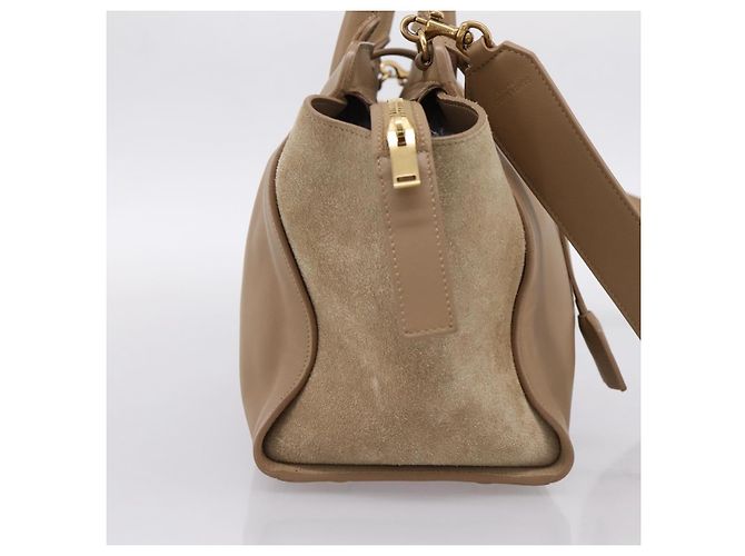 Autre Marque SAINT LAURENT Downtown Cabas Hand Bag Leather 2way Beige Gold - vista 4
