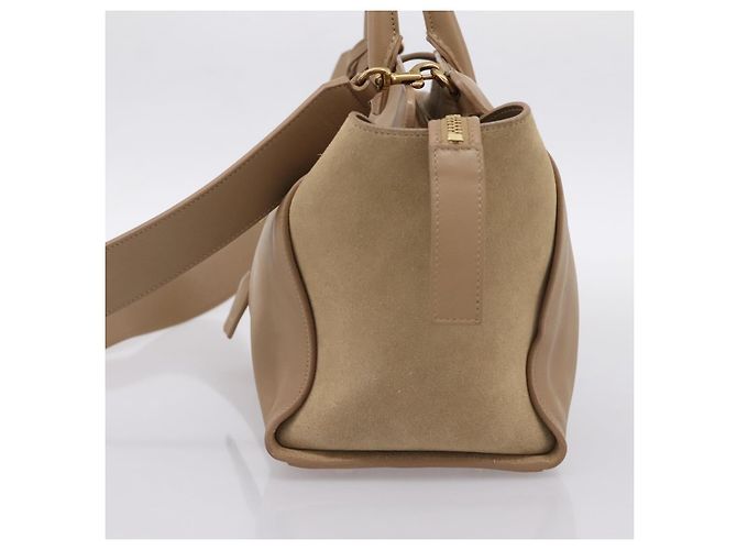 Autre Marque SAINT LAURENT Downtown Cabas Hand Bag Leather 2way Beige Gold - vista 5
