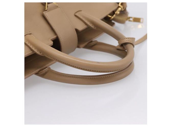 Autre Marque SAINT LAURENT Downtown Cabas Hand Bag Leather 2way Beige Gold - vista 7