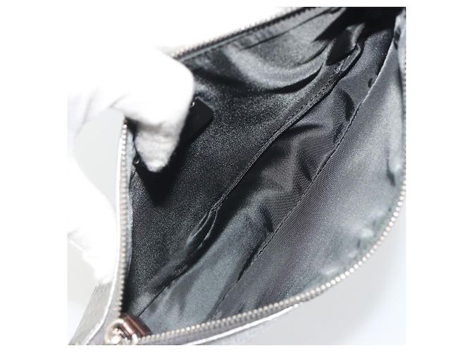 Christian Dior Trotter Canvas Saddle Accessory Pouch Leather Silver - vista 10