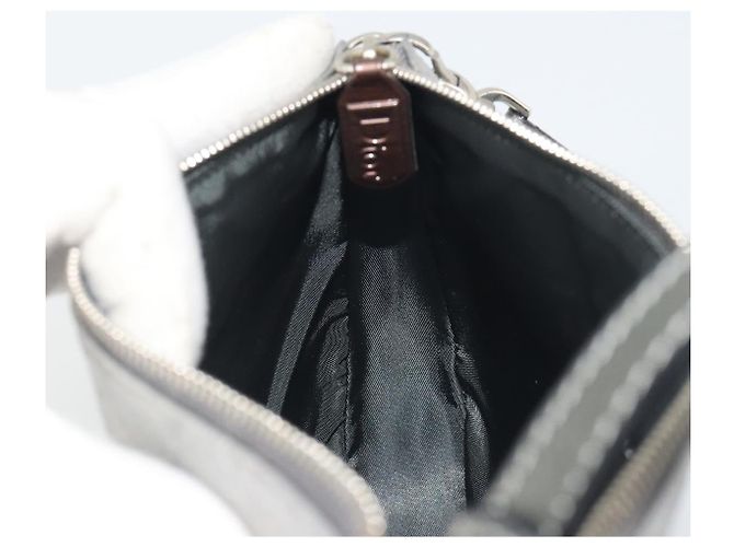 Christian Dior Trotter Canvas Saddle Accessory Pouch Leather Silver - vista 23