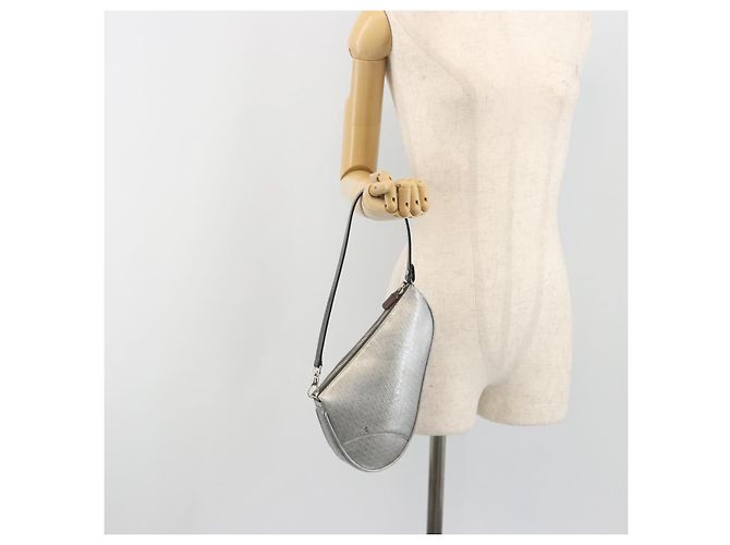 Christian Dior Trotter Canvas Saddle Accessory Pouch Leather Silver - vista 24