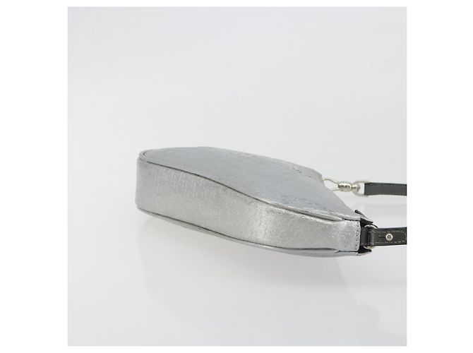 Christian Dior Trotter Canvas Saddle Accessory Pouch Leather Silver - vista 3
