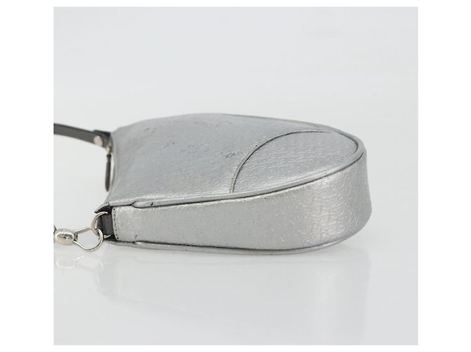 Christian Dior Trotter Canvas Saddle Accessory Pouch Leather Silver - vista 4