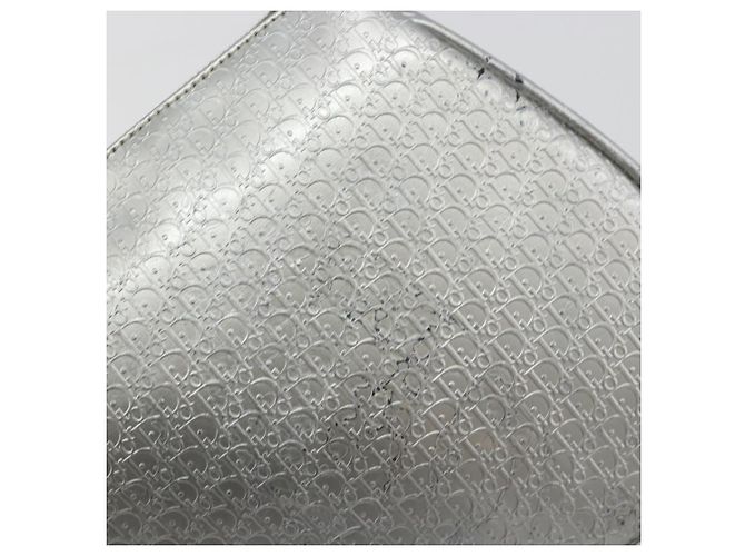 Christian Dior Trotter Canvas Saddle Accessory Pouch Leather Silver - vista 7