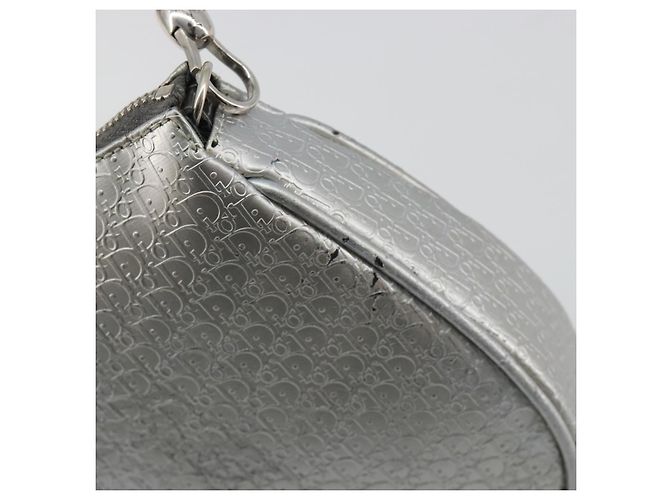 Christian Dior Trotter Canvas Saddle Accessory Pouch Leather Silver - vista 8