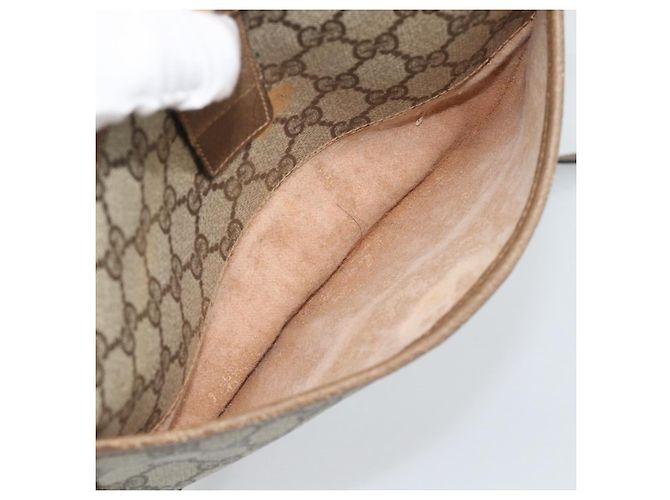 GUCCI GG Supreme Web Sherry Line Bag PVC Beige Gold 89 02 032 - vista 11