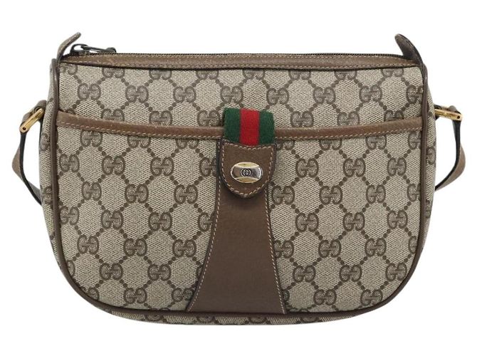 GUCCI GG Supreme Web Sherry Line Bag PVC Beige Gold 89 02 032 - vista 13