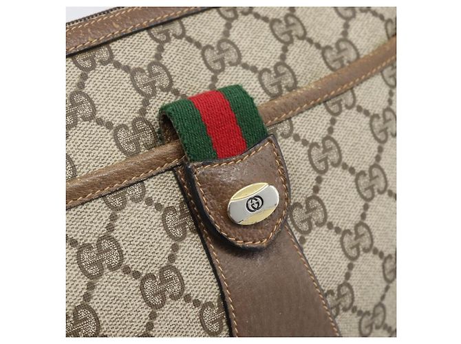 GUCCI GG Supreme Web Sherry Line Bag PVC Beige Gold 89 02 032 - vista 18