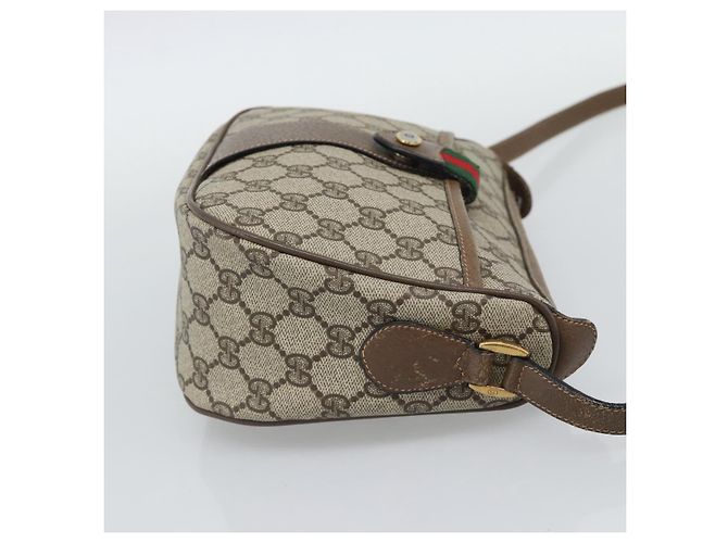 GUCCI GG Supreme Web Sherry Line Bag PVC Beige Gold 89 02 032 - vista 4