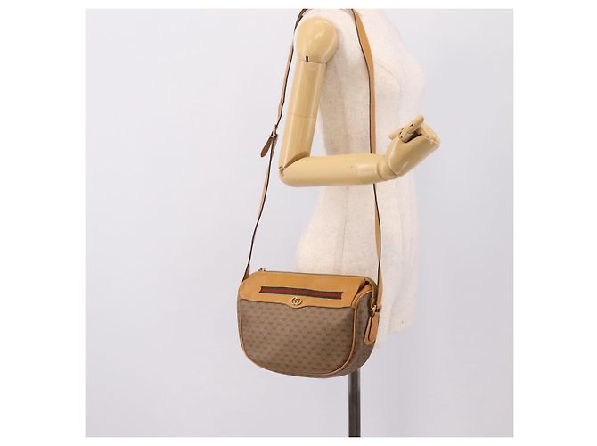 GUCCI Micro GG Web Sherry Line Shoulder Bag PVC Beige 001 104 0918 - vista 22