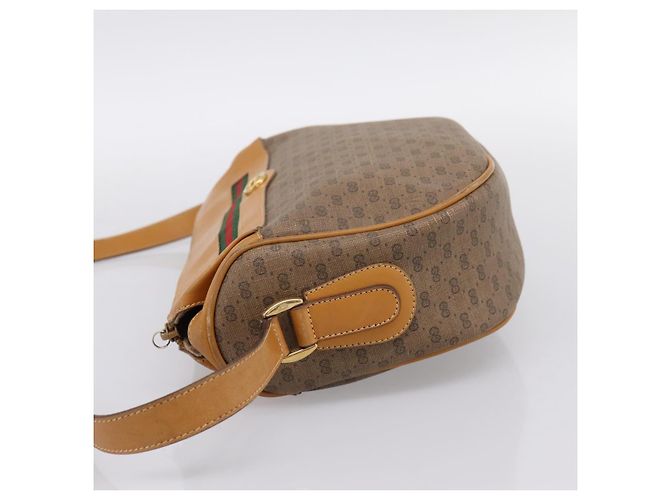 GUCCI Micro GG Web Sherry Line Shoulder Bag PVC Beige 001 104 0918 - vista 4