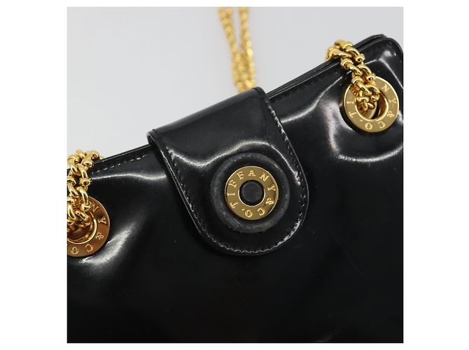 Tiffany & Co TIFFANY&Co. Chain Shoulder Bag Patent leather Black Gold - vista 17