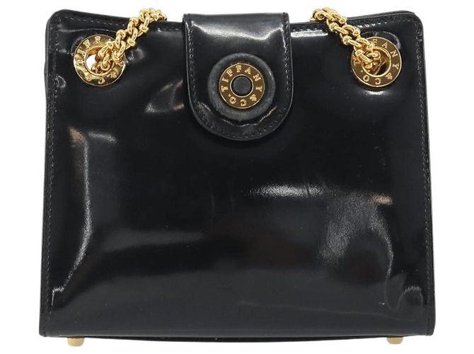 Tiffany & Co TIFFANY&Co. Chain Shoulder Bag Patent leather Black Gold - vista 2
