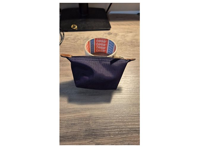 Monedero Longchamp Le Pliage de lona y cuero Púrpura Morado oscuro - vista 5