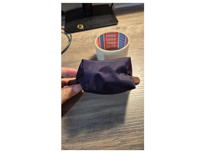 Monedero Longchamp Le Pliage de lona y cuero Púrpura Morado oscuro - vista 7