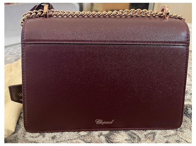 Bolso de hombro Chopard Heart Logo de piel Burdeos - vista 2