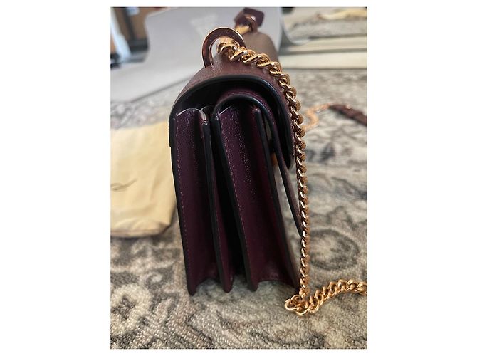 Bolso de hombro Chopard Heart Logo de piel Burdeos - vista 3