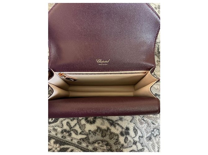 Bolso de hombro Chopard Heart Logo de piel Burdeos - vista 4