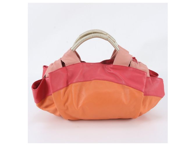Loewe Nappa Aire Anagram Leather Handbag Tote Bag Pink Orange - view 3